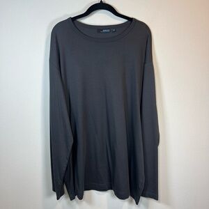 Murano Wardrobe Essentials 100% Cotton Long Sleeve Shirt Gray Men's Size 3X Tall